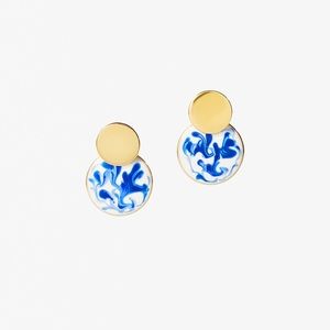 NWT Ana Luisa Earrings - Mini Kinoko Marble Blue